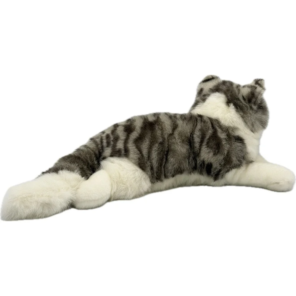 Douglas Plush Cat Grey White Striped Tabby Lying Stuffed Animal 19